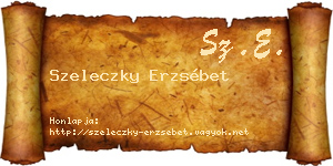 Szeleczky Erzsébet névjegykártya