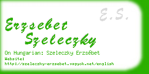 erzsebet szeleczky business card