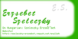 erzsebet szeleczky business card